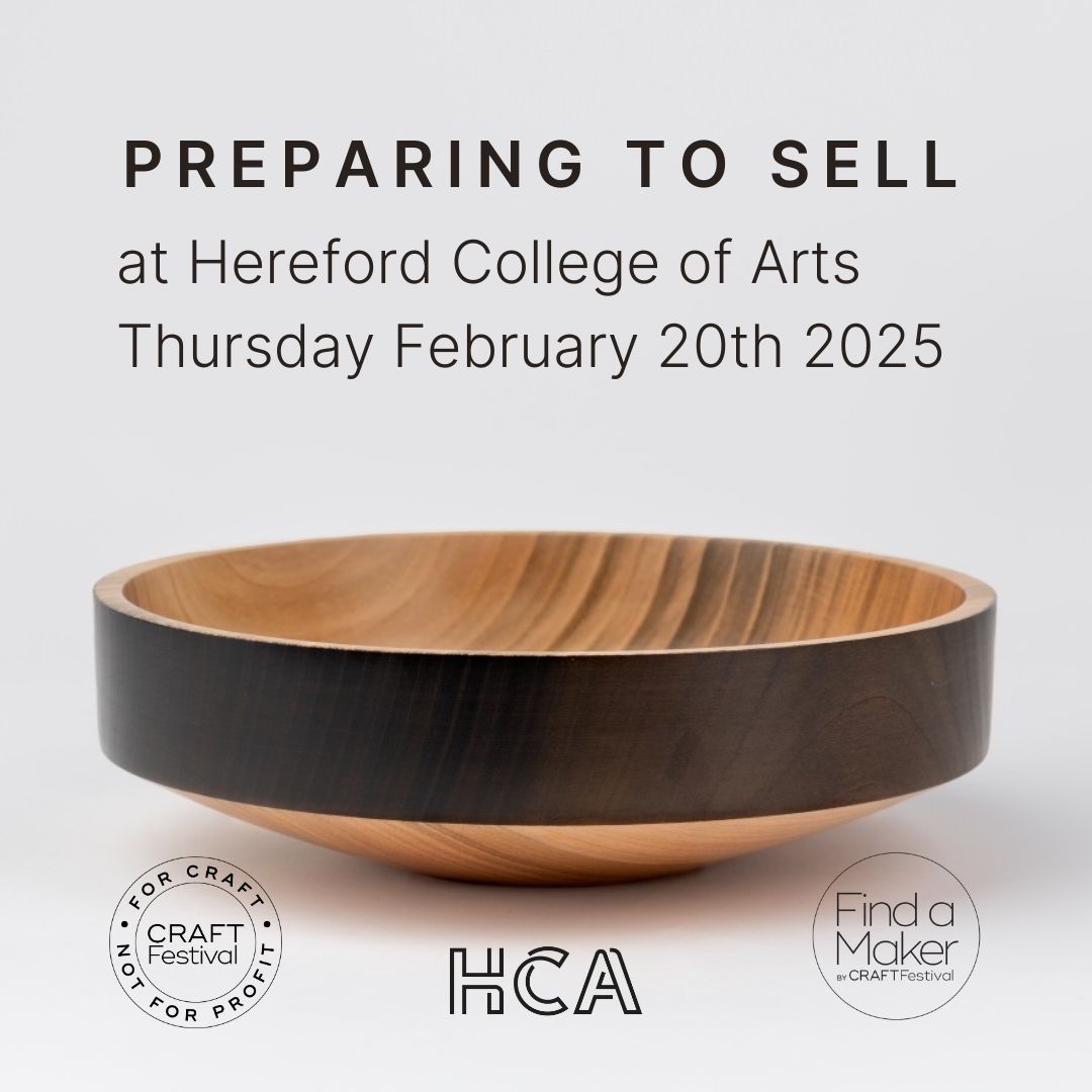 Preparing to sell poster which says at Hereford College of Arts, Thursday 20th February.